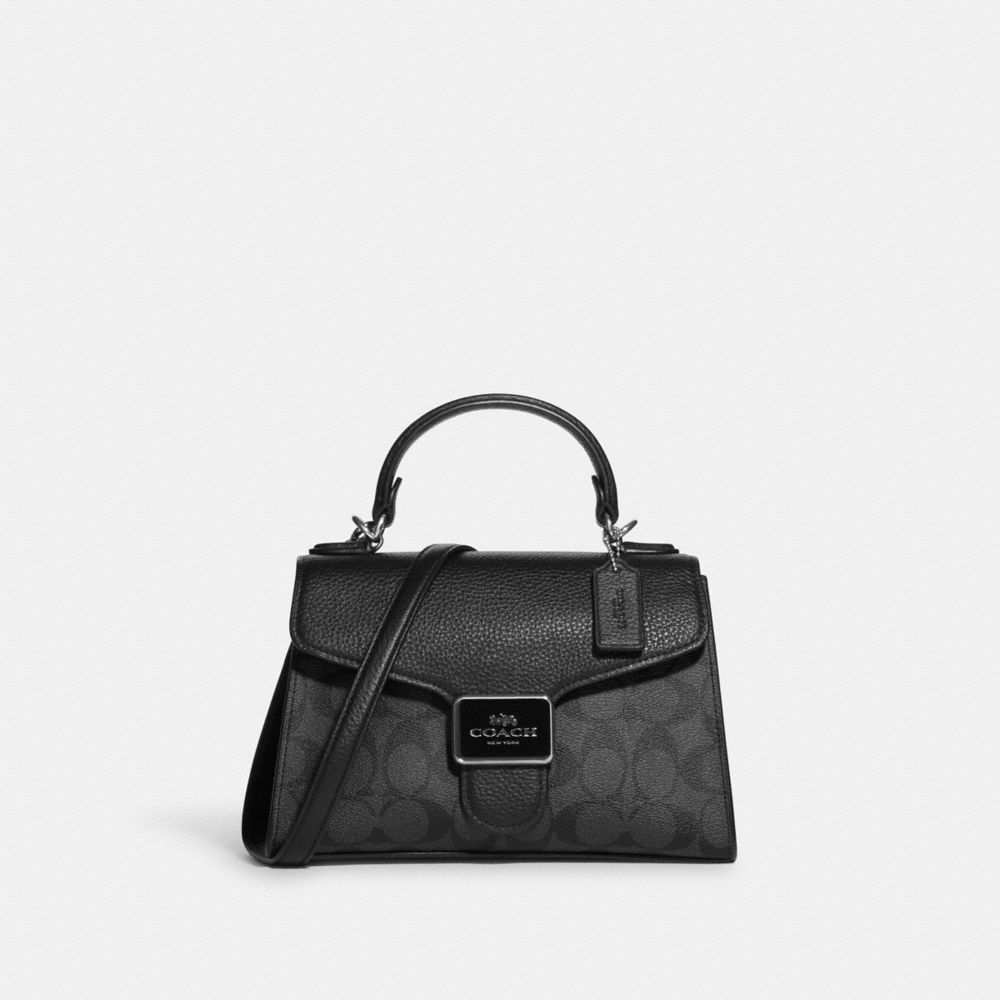 COACH C7226 Pepper Satchel In Signature Canvas Silver/Graphite/Black