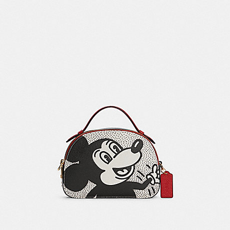 COACH C7234 Disney Mickey Mouse X Keith Haring Serena Satchel Gold/Chalk Multi