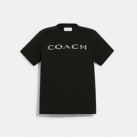 COACH Coach X Michael B. Jordan Mummified Signature T Shirt In Organic Cotton - BLACK - C7250