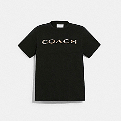 Coach X Michael B. Jordan Mummified Signature T Shirt In Organic Cotton - BLACK - COACH C7250