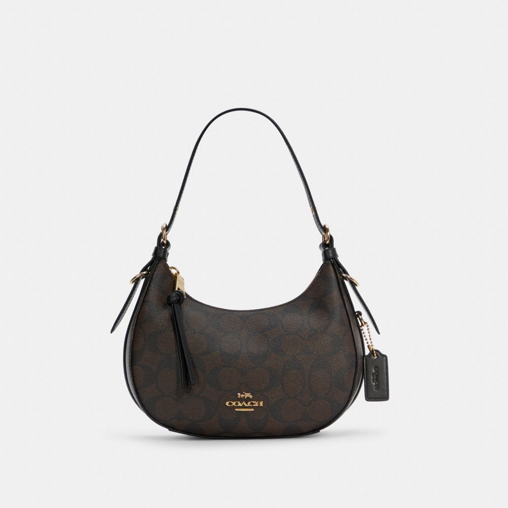 COACH C7257 - Kleo Hobo In Signature Canvas GOLD/BROWN BLACK