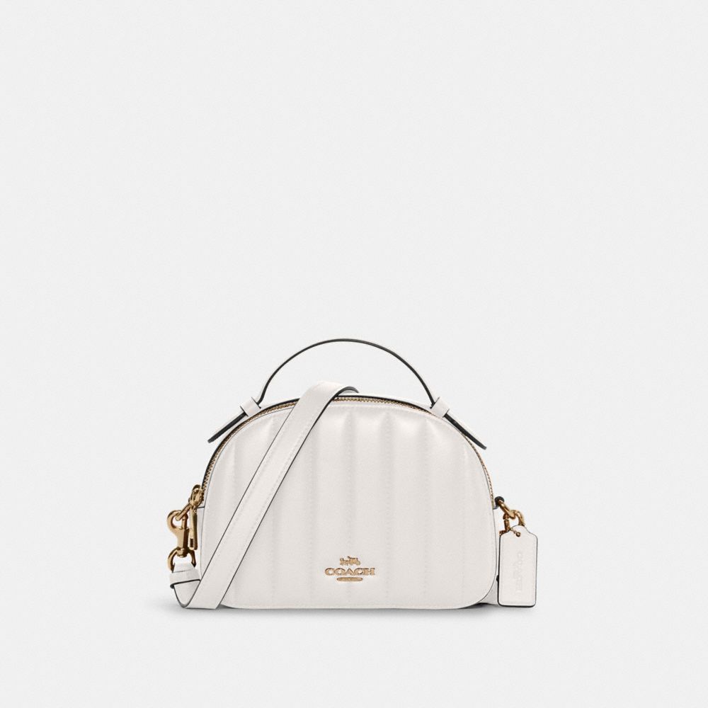 COACH C7259 Serena Satchel With Linear Quilting GOLD/CHALK