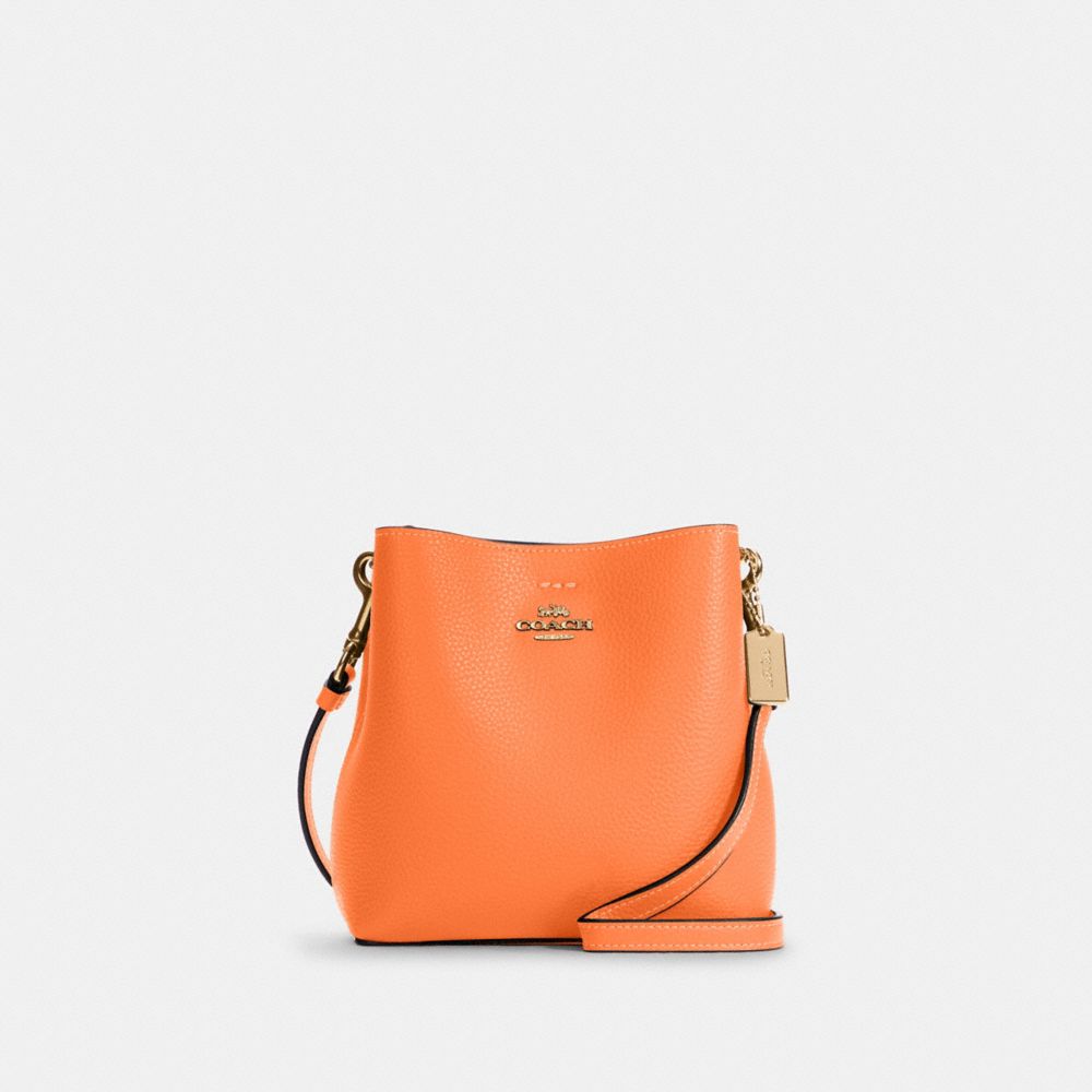 COACH C7266 - Mini Town Bucket Bag GOLD/CANDIED ORANGE