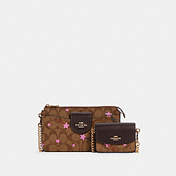 Poppy Crossbody In Signature Canvas With Disco Star Print - GOLD/KHAKI MULTI - COACH C7288