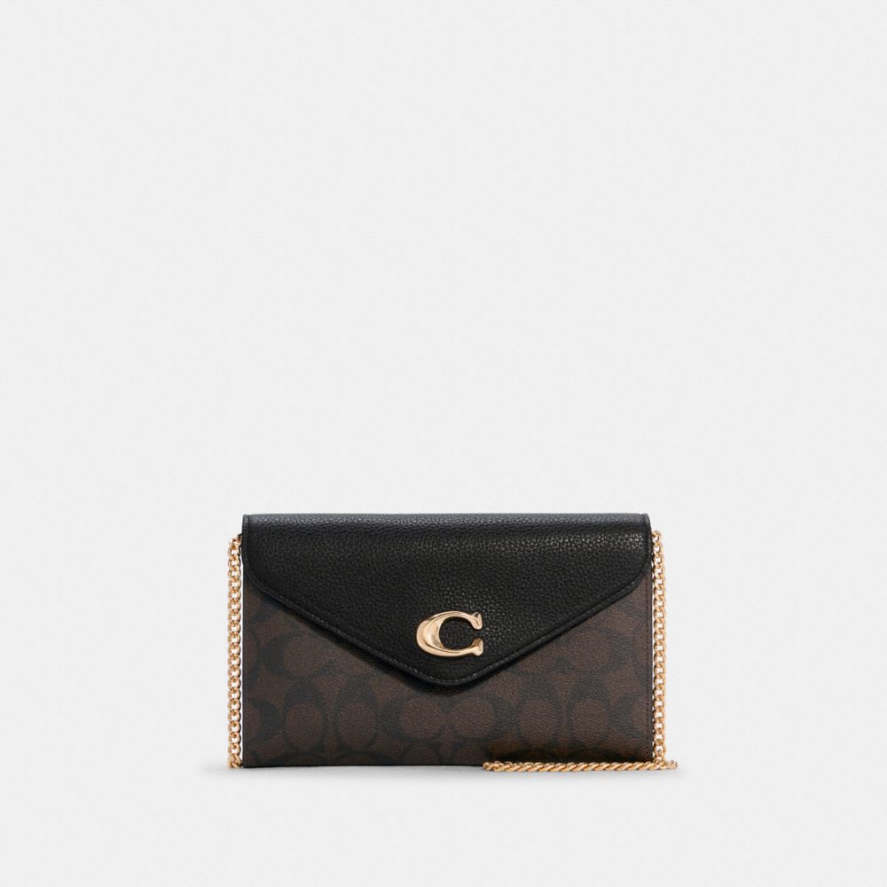 COACH C7301 Tammie Clutch Crossbody In Signature Canvas GOLD/BROWN-BLACK