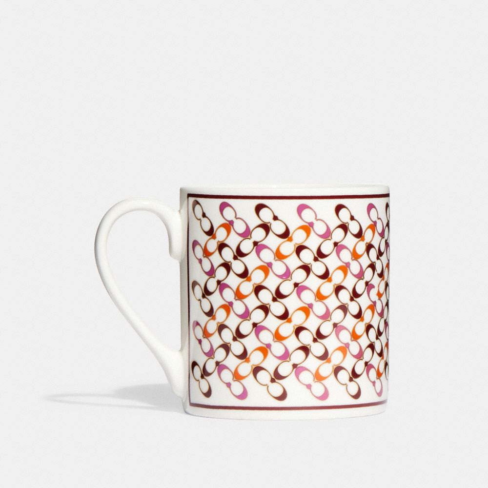 COACH C7323 Signature Mug CHALK/PURPLE MULTI