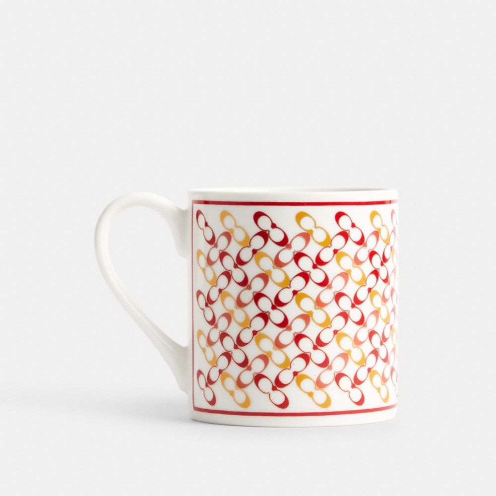 COACH C7323 Signature Mug HAZELNUT/SPORT RED MULTI