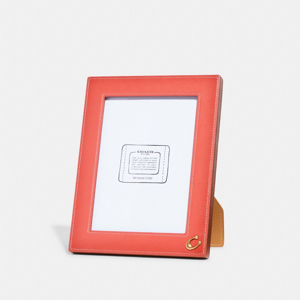 COACH C7325 Picture Frame BRASS/TANGERINE/LIGHT SADDLE