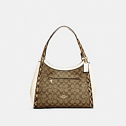 COACH Kristy Shoulder Bag In Colorblock Signature Canvas - GOLD/KHAKI CHALK MULTI - C7332