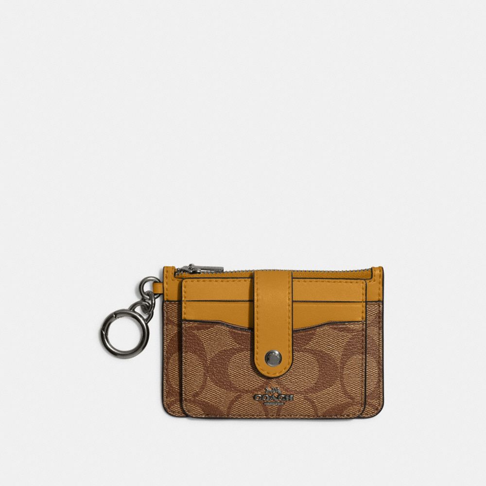 Attachment Card Case In Signature Canvas - C7398 - QB/Brown/Buttercup