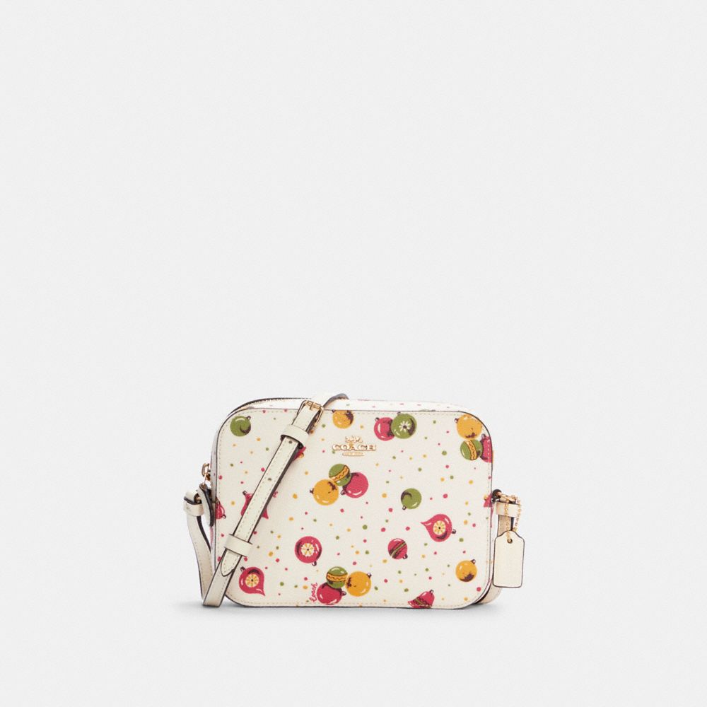 Mini Camera Bag With Ornament Print - GOLD/CHALK MULTI - COACH C7402