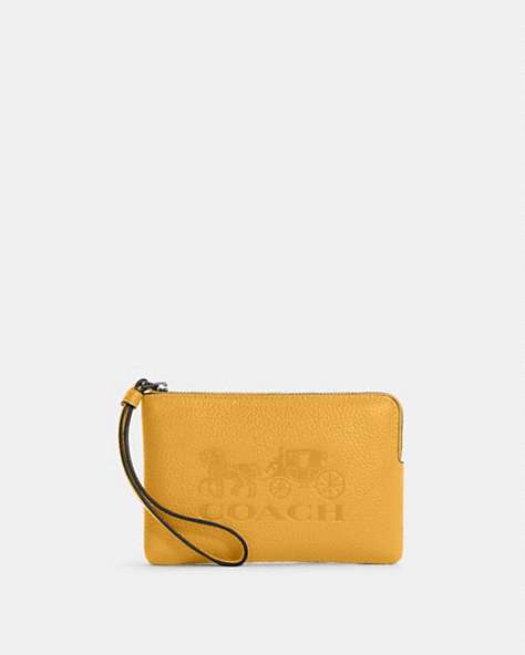 Corner Zip Wristlet With Horse And Carriage