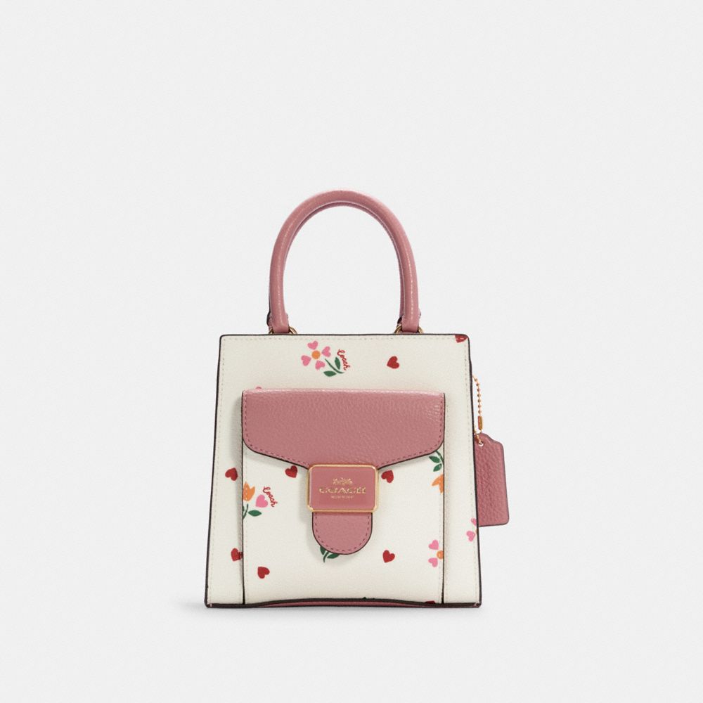 Mini Pepper Crossbody With Heart Petal Print - GOLD/CHALK MULTI - COACH C7599