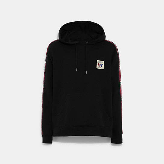 C7622 - Coach Pull Over Hoodie In Organic Cotton Black