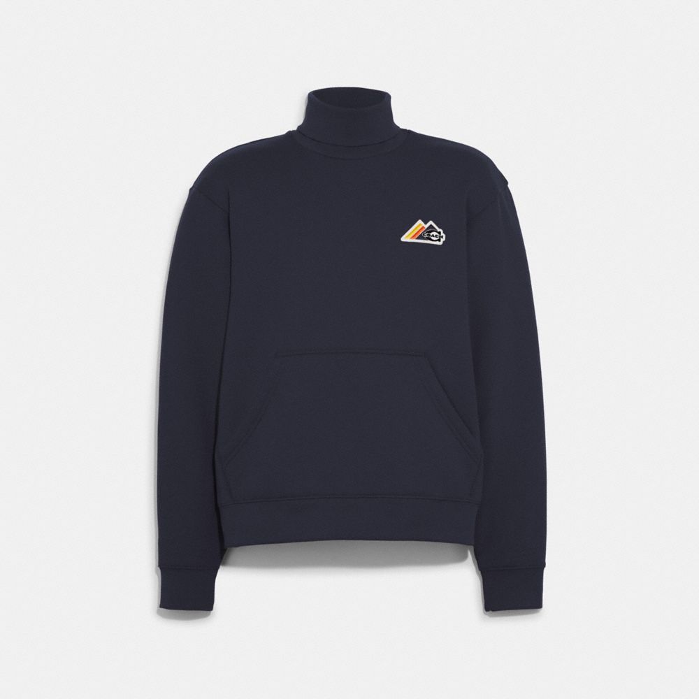 COACH C7645 Pocket Turtleneck In Organic Cotton NAVY