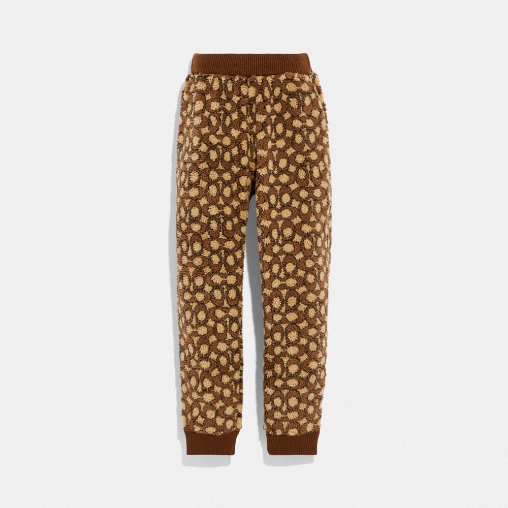 COACH C7647 - Signature Sherpa Joggers DARK BROWN PEANUT