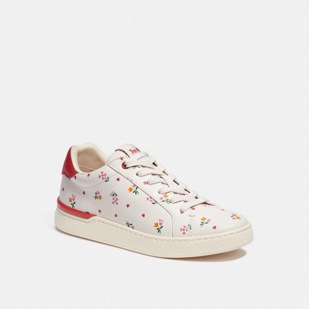COACH Clip Low Top Sneaker - CHALK/RED - C7666