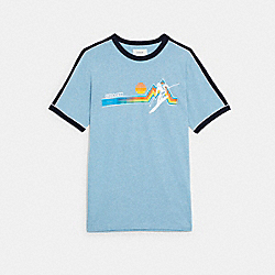Ski Boxy T Shirt - C7669 - Pale Blue Multi