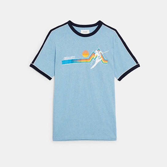C7669 - Ski Boxy T Shirt Pale Blue Multi