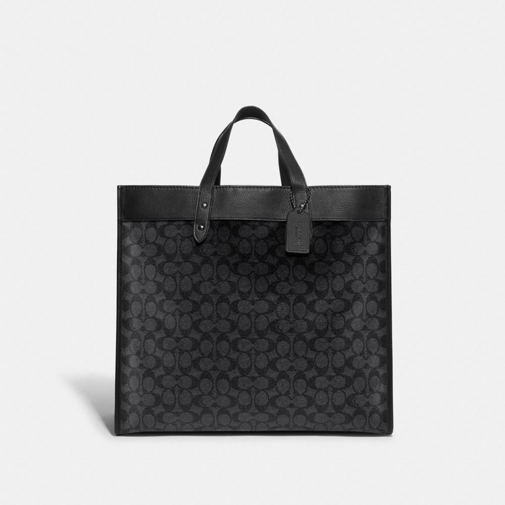 Field Tote 40 In Signature Canvas - C7674 - Black Copper/Charcoal