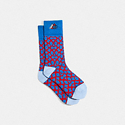 Signature Ski Socks - BLUE - COACH C7693