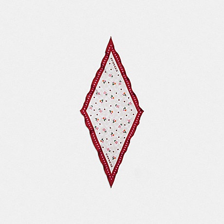COACH Valentine's Day Floral Print Silk Diamond Scarf - CHALK/MULTI - C7697