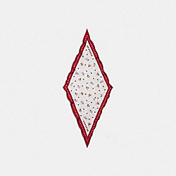 Valentine's Day Floral Print Silk Diamond Scarf - C7697 - CHALK/MULTI