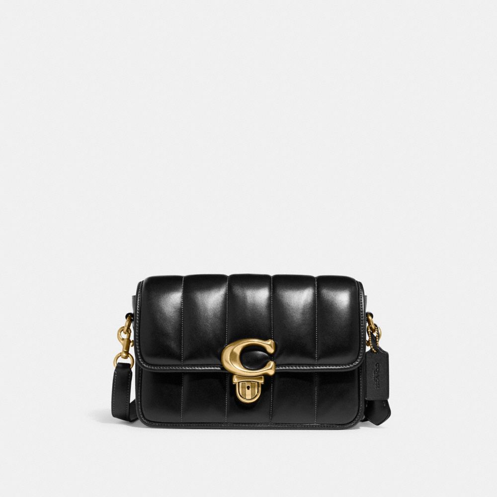 COACH C7725 Studio Shoulder Bag With Quilting Brass/Black