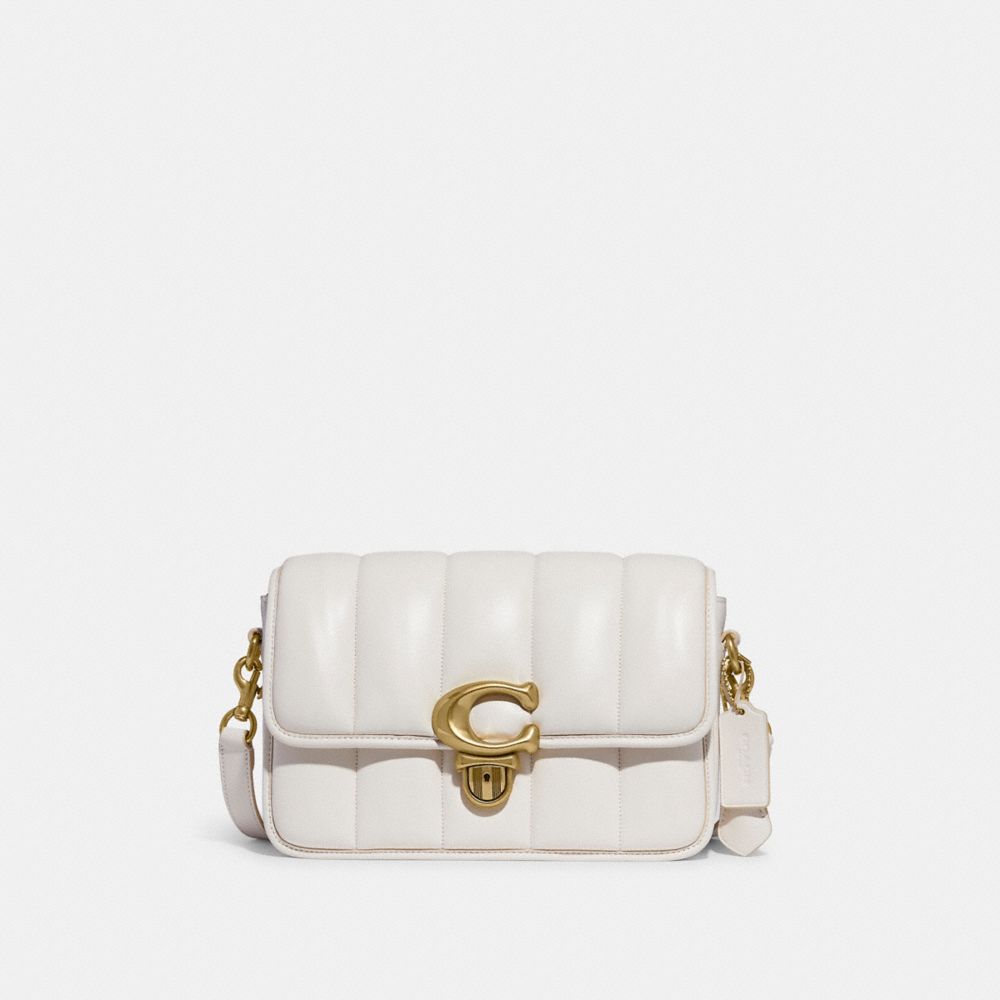 COACH C7725 Studio Shoulder Bag With Quilting Brass/Chalk