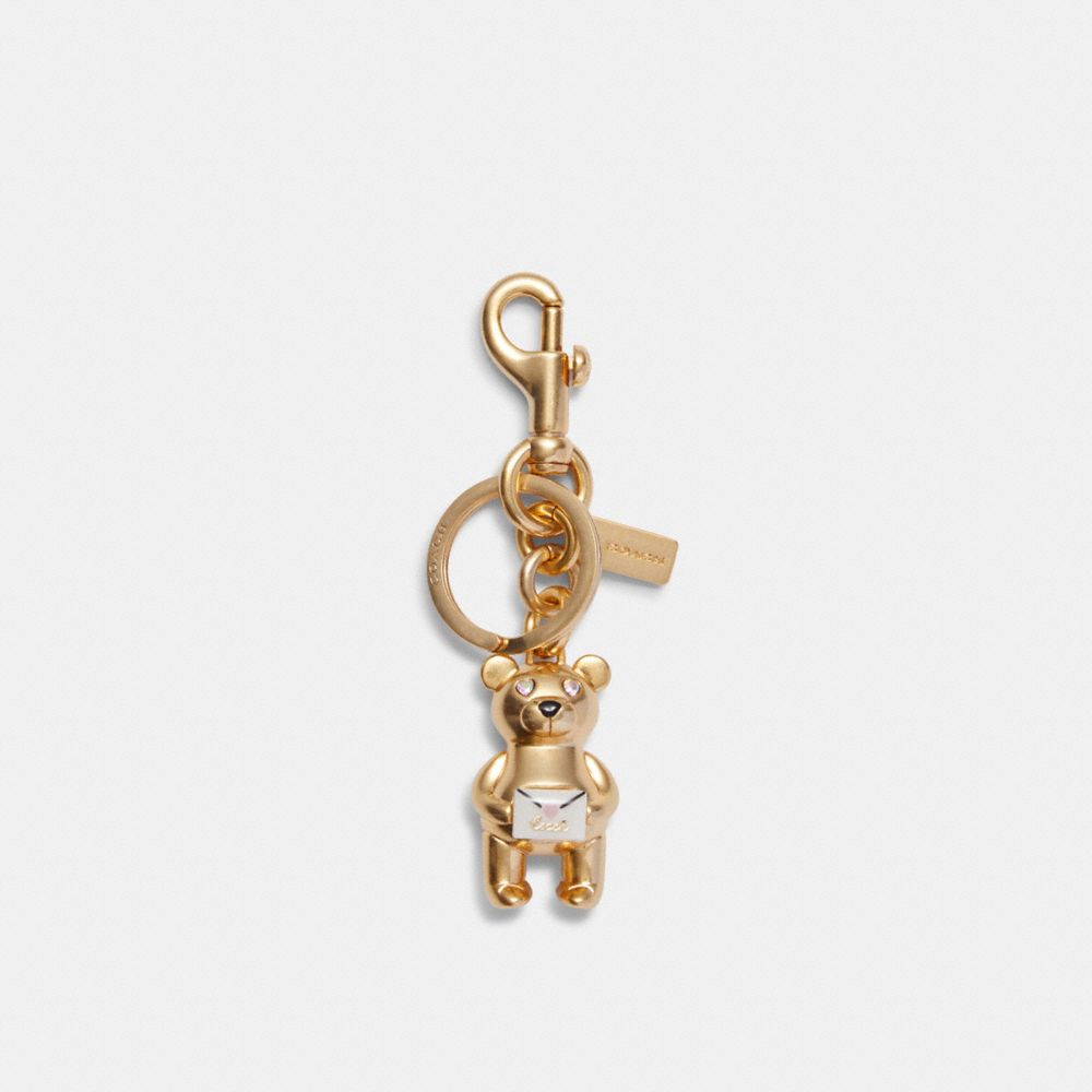 Valentine's Day Bear Bag Charm - GOLD/TRUE PINK - COACH C7750