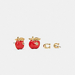 COACH C7774 Signature And Apple Stud Earrings Set GOLD