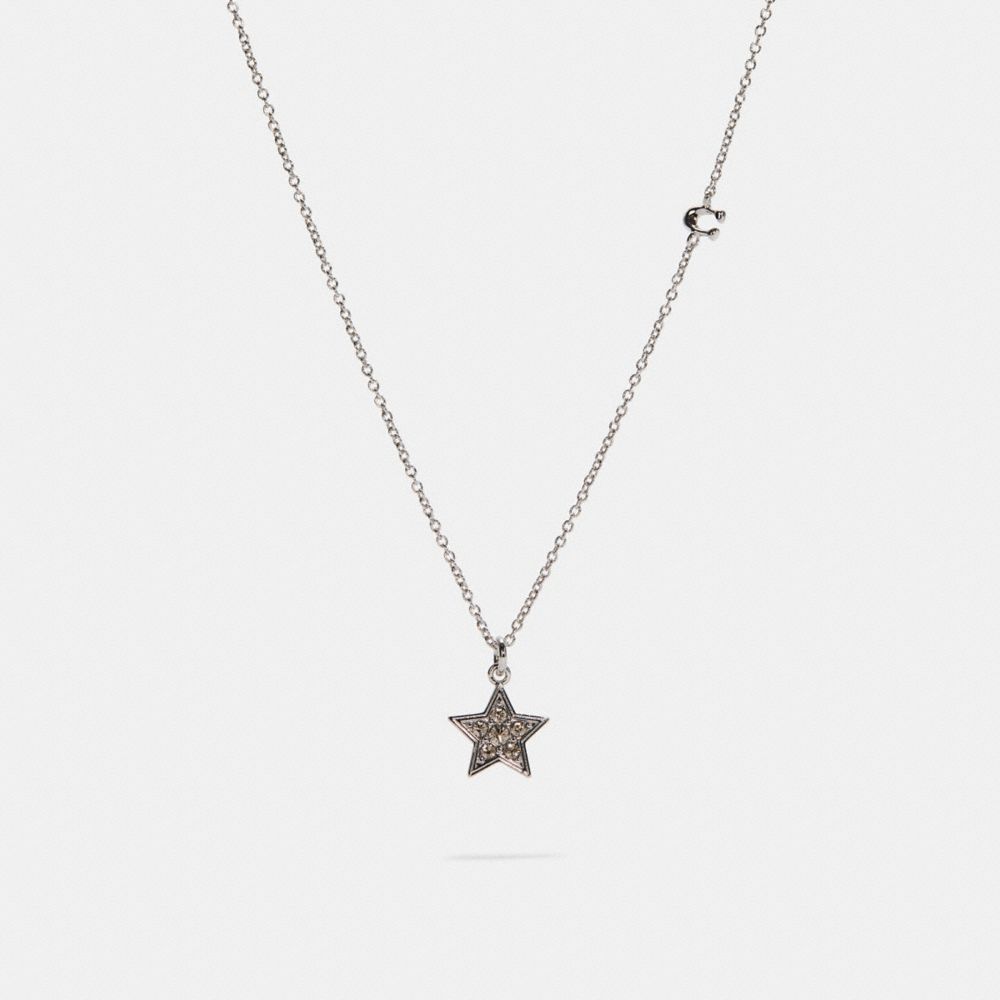 COACH C7777 Pave Star Necklace SILVER