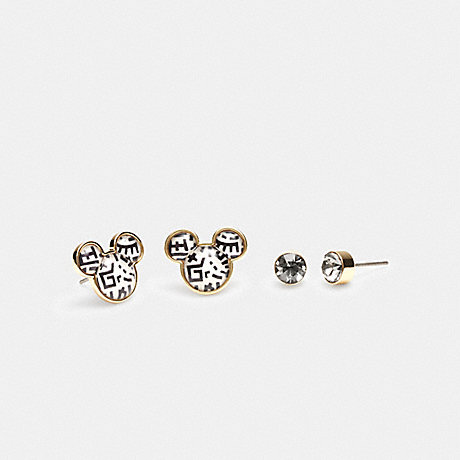 COACH C7783 Disney Mickey Mouse X Keith Haring Stud Earrings Set Black Multicolor