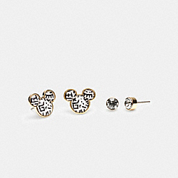 COACH C7783 Disney Mickey Mouse X Keith Haring Stud Earrings Set BLACK MULTICOLOR