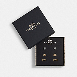 Signature And Bow Stud Earrings Set - GOLD - COACH C7788