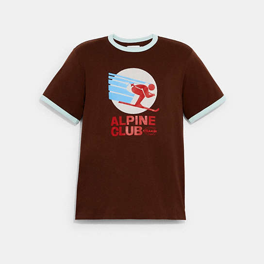 C7798 - Alpine Club Boxy T Shirt In Organic Cotton Dark Brown