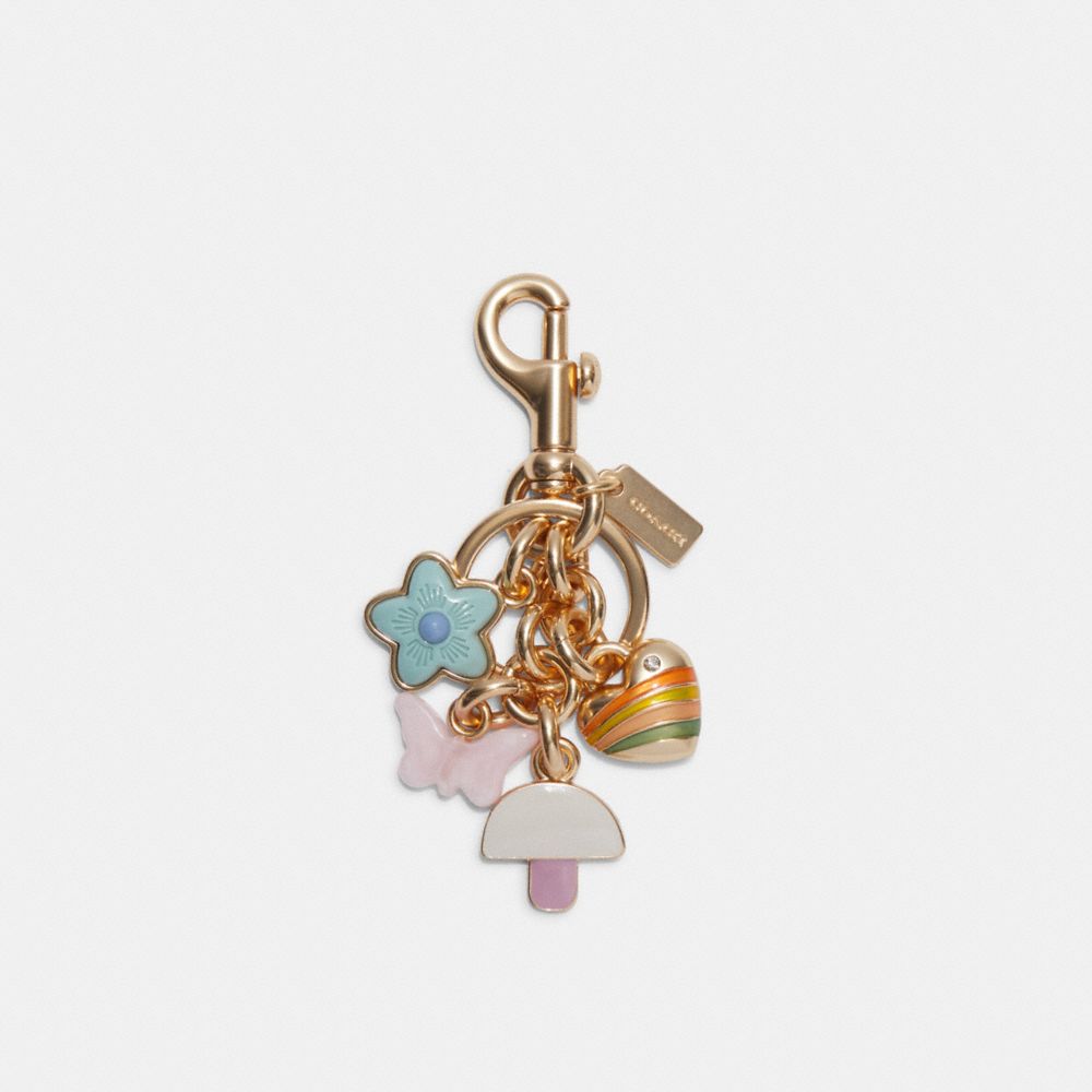 COACH C7804 Garden Cluster Mixed Bag Charm GOLD/MULTI