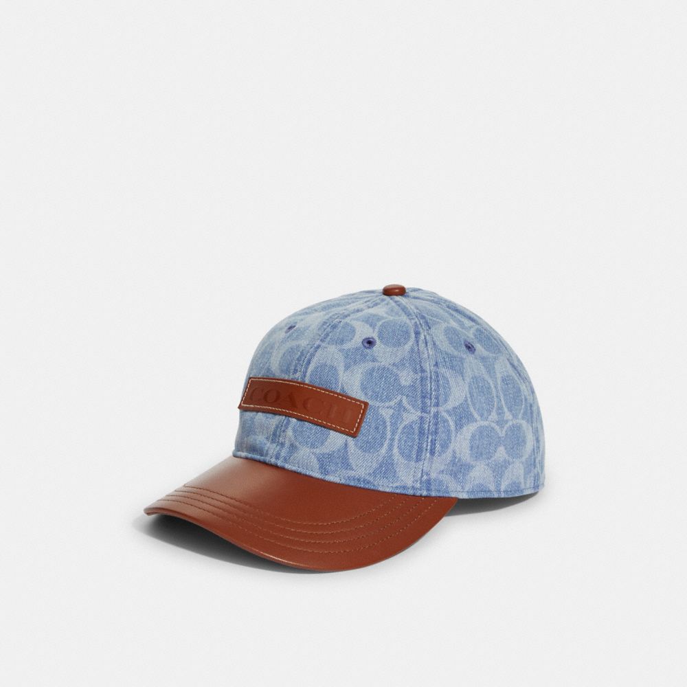 COACH C7808 - SIGNATURE DENIM BASEBALL CAP - INDIGO SIG C | COACH MEN