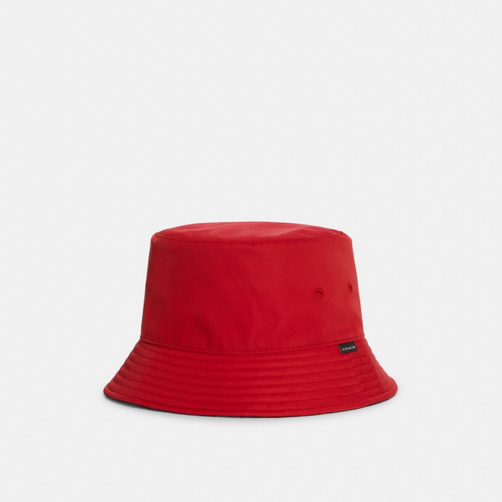 Reversible Nylon Bucket Hat - C7821 - Mars Red/Charcoal Signature
