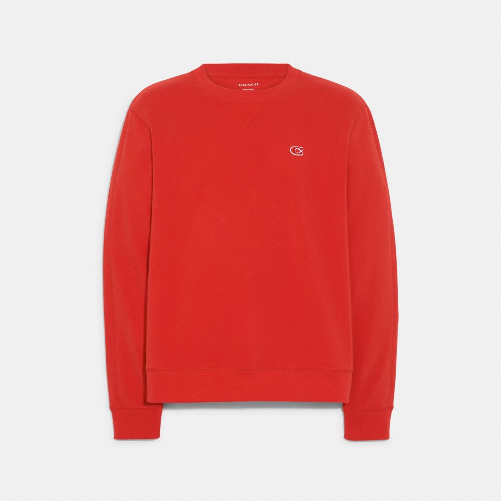 COACH C7827 - Lounge Crewneck Sweatshirt MIAMI RED