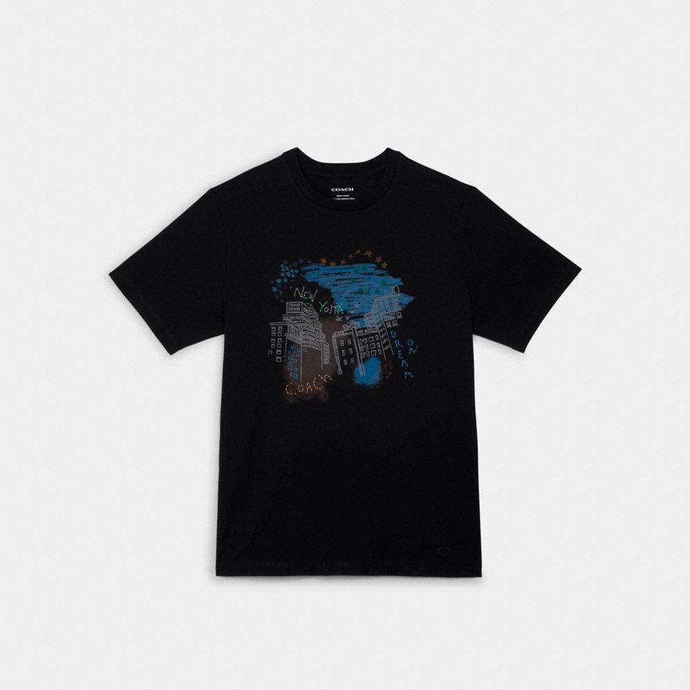 COACH C7831 - Doodle Graphic T Shirt BLACK