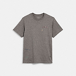 Diary Script T Shirt - C7832 - HEATHER GREY