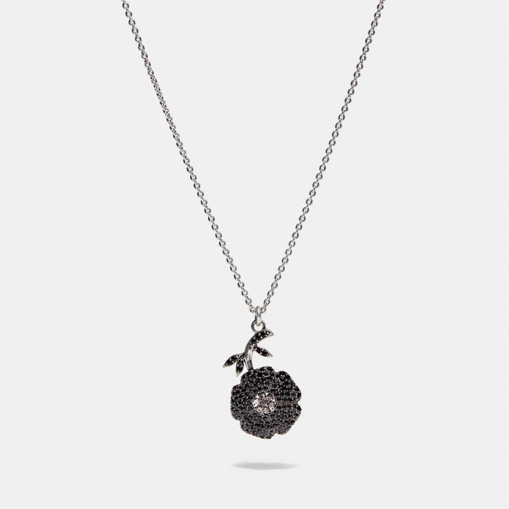 COACH C7835 Jet Flower Necklace BLACK