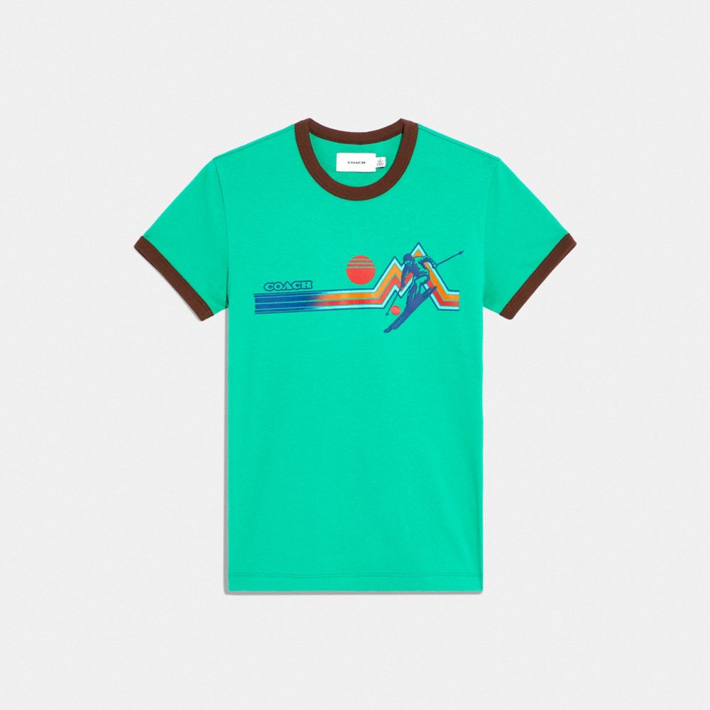 C7927 - Coach Skier T Shirt In Organic Cotton GREEN