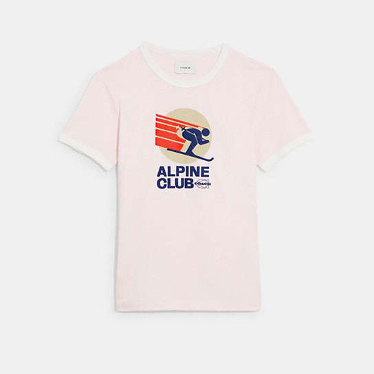 C7928 - Alpine Club T Shirt In Organic Cotton Pastel Pink