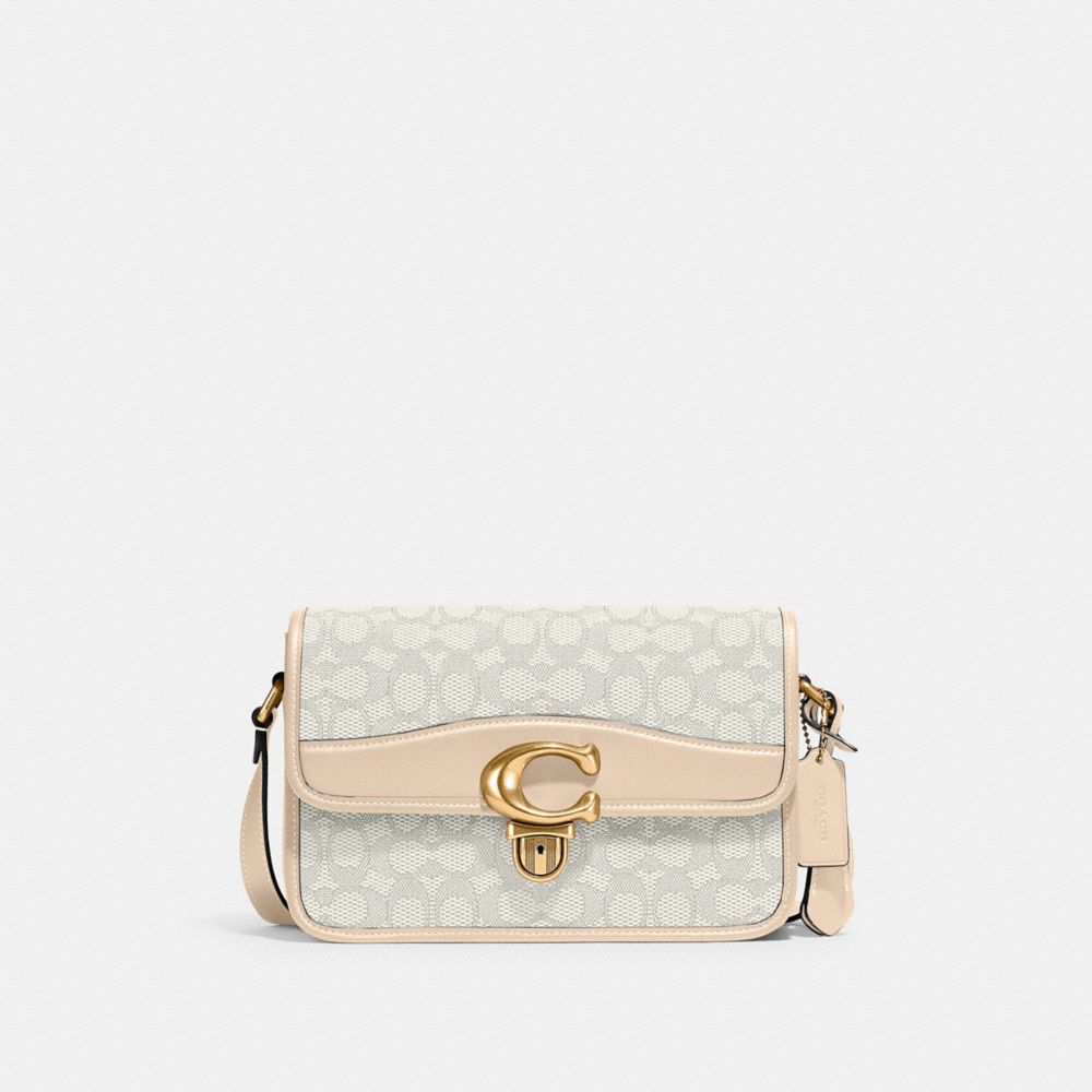 C7933 - Studio Shoulder Bag In Signature Jacquard B4/Chalk Ivory