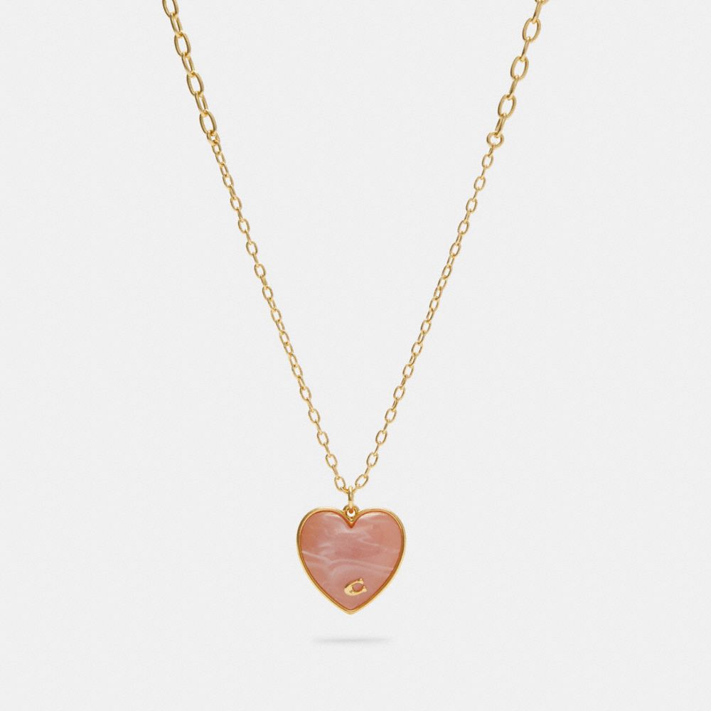 Signature Heart Necklace - GOLD - COACH C7947