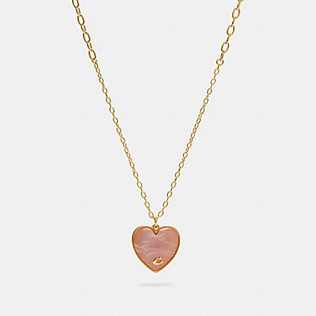 COACH Signature Heart Necklace - GOLD - C7947