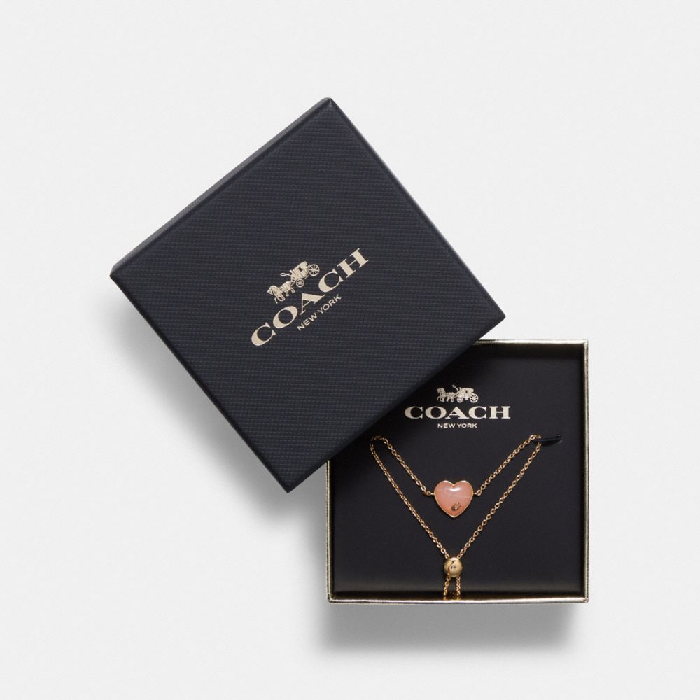 COACH C7949 Signature Heart Slider Bracelet GOLD