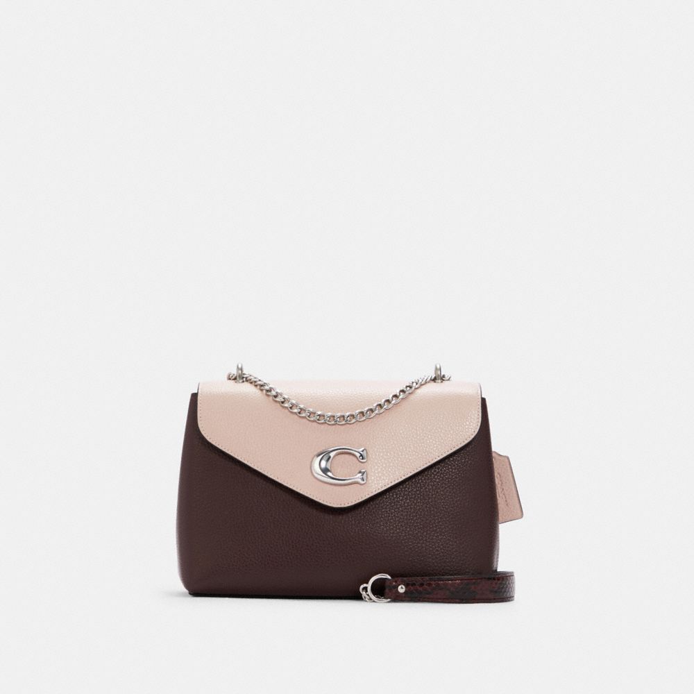 COACH C7952 - Tammie Shoulder Bag In Colorblock SILVER/CRANBERRY MULTI